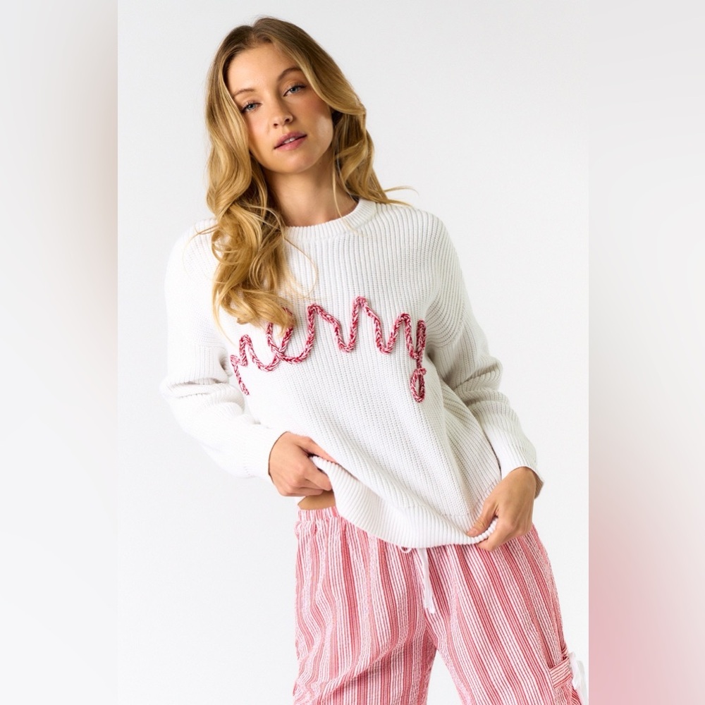 Merry Candycane Knit Sweater